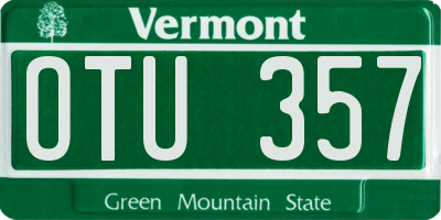 VT license plate OTU357