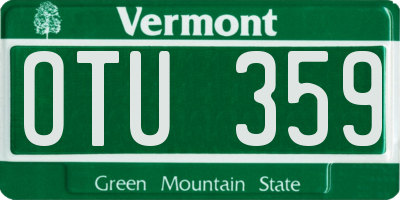 VT license plate OTU359