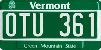 VT license plate OTU361