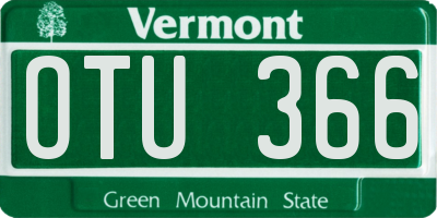 VT license plate OTU366