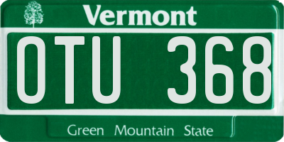 VT license plate OTU368