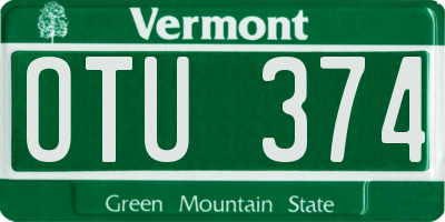 VT license plate OTU374