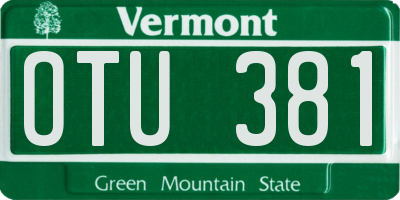 VT license plate OTU381