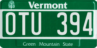 VT license plate OTU394