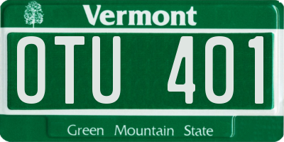 VT license plate OTU401