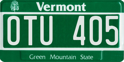 VT license plate OTU405