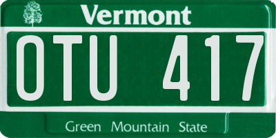 VT license plate OTU417