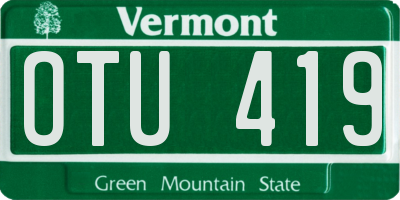 VT license plate OTU419