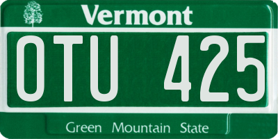 VT license plate OTU425