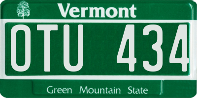 VT license plate OTU434