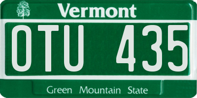 VT license plate OTU435