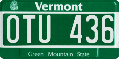 VT license plate OTU436