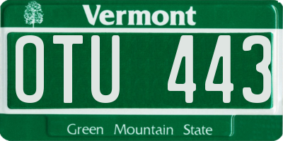VT license plate OTU443