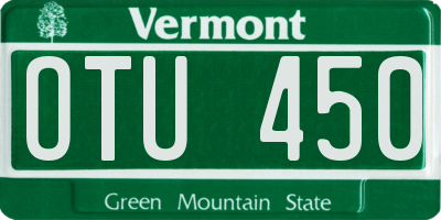 VT license plate OTU450