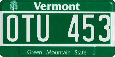 VT license plate OTU453