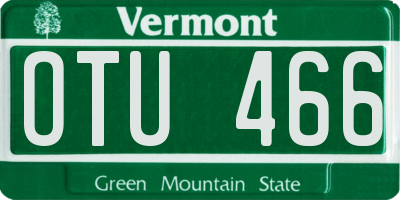 VT license plate OTU466