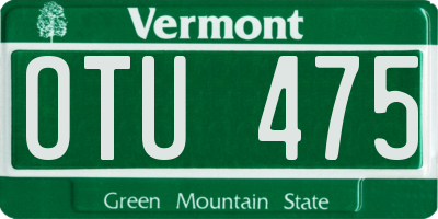 VT license plate OTU475