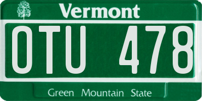 VT license plate OTU478