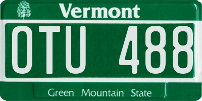 VT license plate OTU488