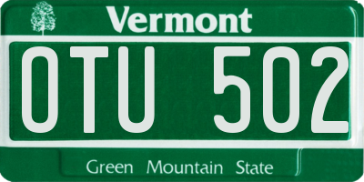 VT license plate OTU502