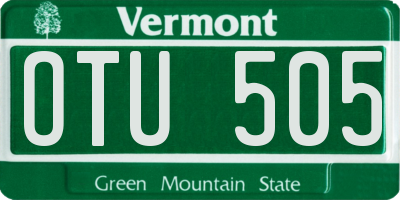VT license plate OTU505