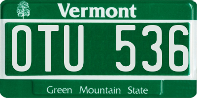 VT license plate OTU536