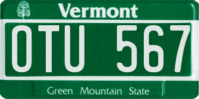 VT license plate OTU567