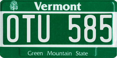 VT license plate OTU585