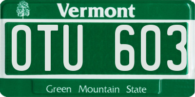 VT license plate OTU603