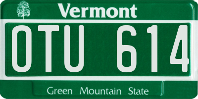VT license plate OTU614