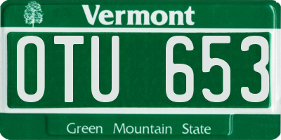 VT license plate OTU653