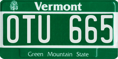 VT license plate OTU665