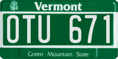 VT license plate OTU671
