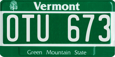 VT license plate OTU673