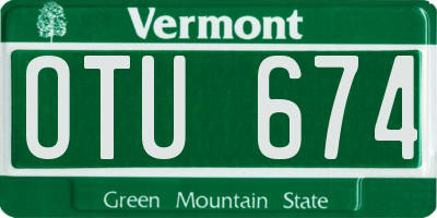 VT license plate OTU674