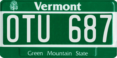 VT license plate OTU687