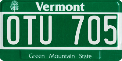 VT license plate OTU705