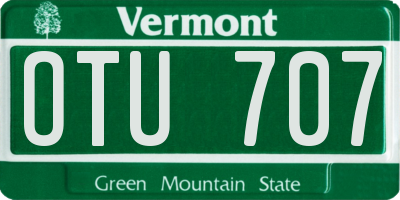 VT license plate OTU707