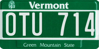 VT license plate OTU714
