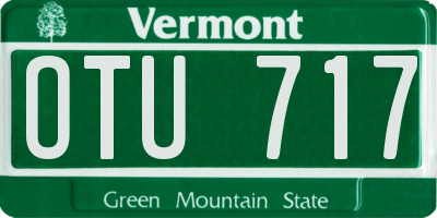 VT license plate OTU717