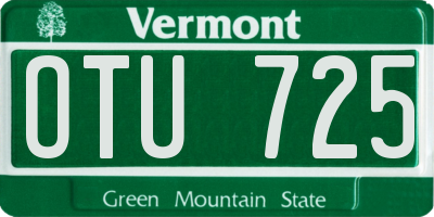VT license plate OTU725
