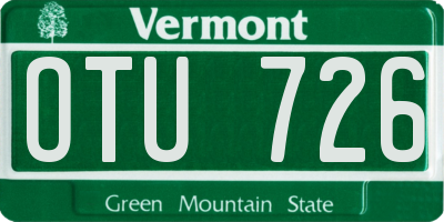 VT license plate OTU726