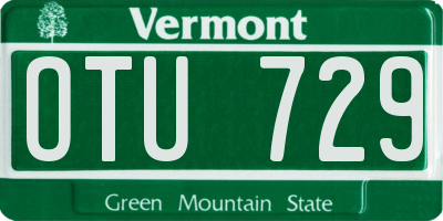 VT license plate OTU729