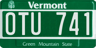 VT license plate OTU741