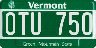 VT license plate OTU750