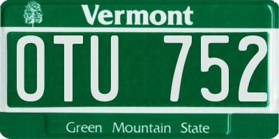 VT license plate OTU752
