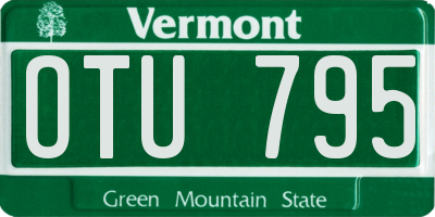 VT license plate OTU795