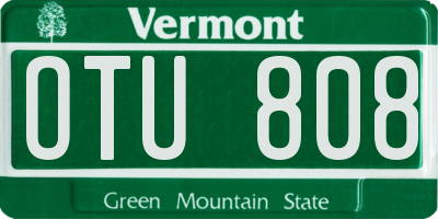 VT license plate OTU808