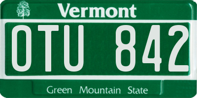VT license plate OTU842