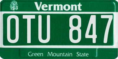 VT license plate OTU847